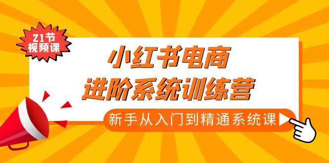 小红书电商进阶系统训练营：新手从入门到精通系统课（21节视频课）-南丰网创