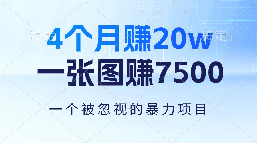 （10765期）4个月赚20万！一张图赚7500！多种变现方式，一个被忽视的暴力项目-南丰网创