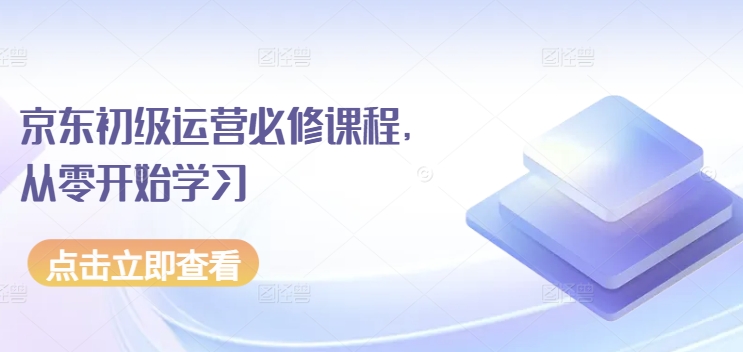 京东初级运营必修课程，从零开始学习-南丰网创