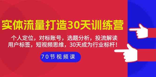 （9782期）实体-流量打造-30天训练营：个人定位，对标账号，选题分析，投流解读-70节-南丰网创