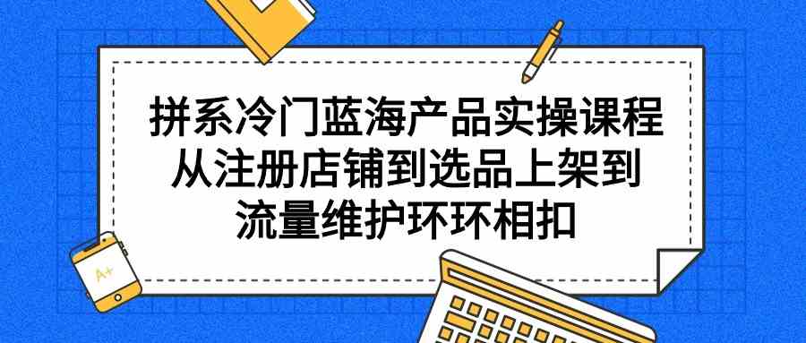 （9527期）拼系冷门蓝海产品实操课程，从注册店铺到选品上架到流量维护环环相扣-南丰网创