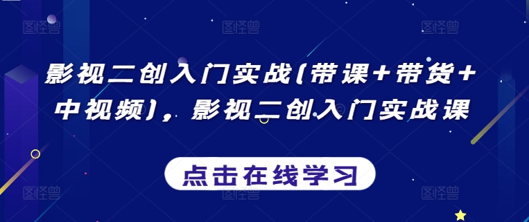 影视二创入门实战(带课+带货+中视频)，影视二创入门实战课-南丰网创