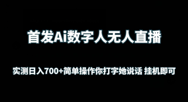 首发Ai数字人无人直播，实测日入700+无脑操作 你打字她说话挂机即可-南丰网创