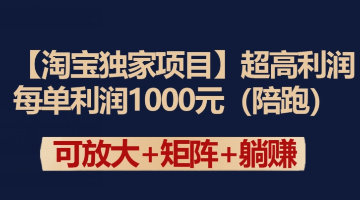 【淘宝独家项目】超高利润：每单利润1000元-南丰网创