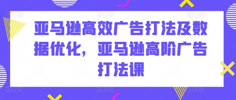 亚马逊高效广告打法及数据优化，亚马逊高阶广告打法课-南丰网创