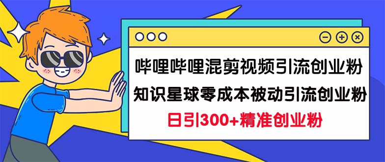 哔哩哔哩混剪视频引流创业粉日引300+知识星球零成本被动引流创业粉一天300+-南丰网创