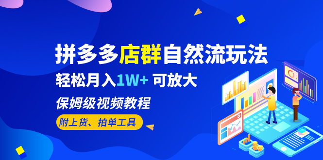 拼多多店群自然流玩法，轻松月入1W+ 保姆级视频教程（附上货、拍单工具）-南丰网创