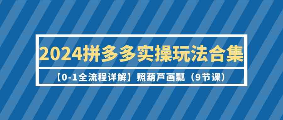 2024拼多多实操玩法合集【0-1全流程详解】照葫芦画瓢（9节课）-南丰网创