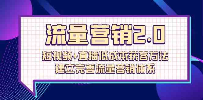 流量营销2.0：短视频+直播低成本获客方法，建立完善流量营销体系（72节）-南丰网创