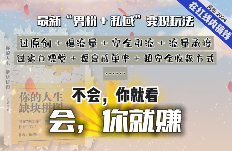 2024，“男粉+私域”还是最耐造、最赚、最轻松、最愉快的变现方式-南丰网创