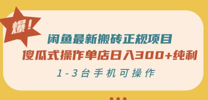 闲鱼最新搬砖正规项目：傻瓜式操作单店日入300+纯利，1-3台手机可操作￼-南丰网创