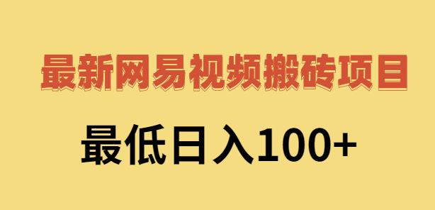 2022网易视频搬砖赚钱，日收益120（视频教程+文档）￼-南丰网创