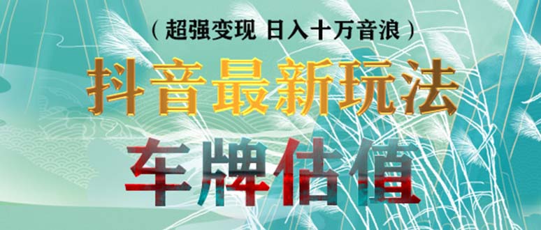 抖音最新无人直播变现直播车牌估值玩法项目 轻松日赚几百+【详细玩法教程】-南丰网创