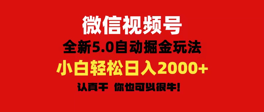 微信视频号变现，5.0全新自动掘金玩法，日入利润2000+有手就行-南丰网创