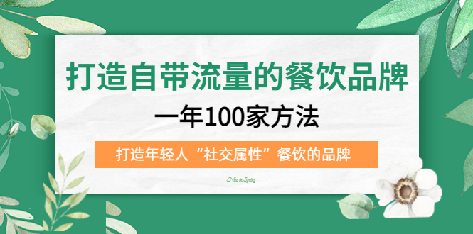 打造自带流量的餐饮品牌：一年100家方法 打造年轻人“社交属性”餐饮的品牌-南丰网创