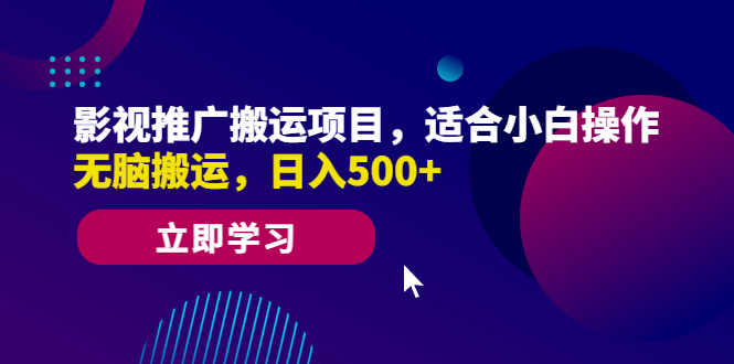 影视推广搬运项目，适合小白操作，无脑搬运，日入500+-南丰网创